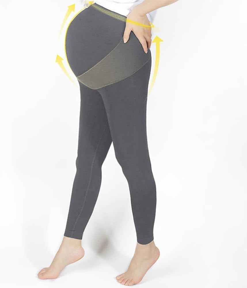 Maternity Pants over the Belly, Pregnancy Lumbar Support Yoga Leggings Butt Lift No See Through