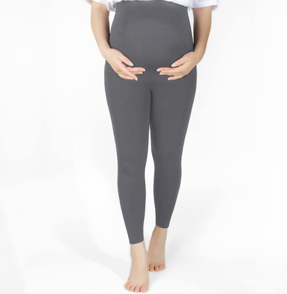 Maternity Pants over the Belly, Pregnancy Lumbar Support Yoga Leggings Butt Lift No See Through